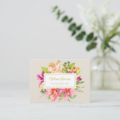 Fleurs vintages Beige rose Elégant Carte de visite (Debout devant)