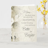 Fleurs Vintages blanches Carte d'anniversaire (Fleur jaune)