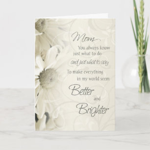 Fleurs Vintages blanches Carte d'anniversaire