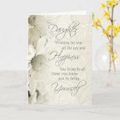 Fleurs Vintages blanches Carte d'anniversaire fill (Fleur jaune)