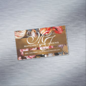 Fleurs vintages dans un vase | Aimant monogramme (In Situ)