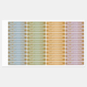 Fleurs vintages d'or Pastel étanche Nom Étiquettes (Feuille)