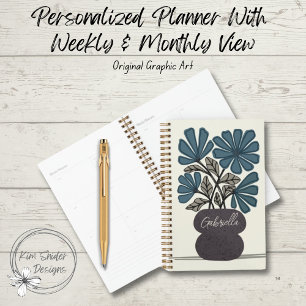 Fleurs vintages en bleu