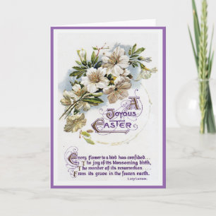 Fleurs vintages et carte Pâques Verse