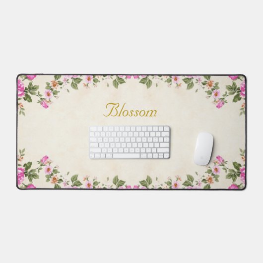 Fleurs vintages et script d'or modifiable (Clavier et souris)
