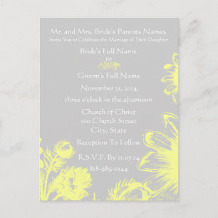 Fleurs Vintages faire-part de mariage-Jaunes