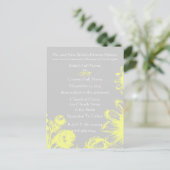 Fleurs Vintages faire-part de mariage-Jaunes (Debout devant)