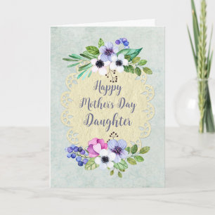 Fleurs vintages Fille Bonne carte mère