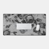 Fleurs vintages florales, noires et blanches (Clavier et souris)