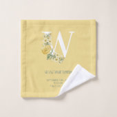 Fleurs Vintages jaunes Statistiques initiales de n (Gant de toilette)