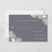 Fleurs vintages Mariage gris Chacoal RSVP (Devant)