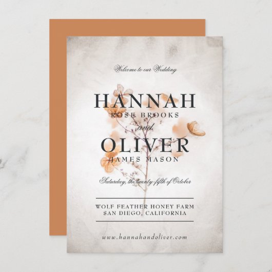 Fleurs vintages | Menu Mariage (Devant / Derrière)