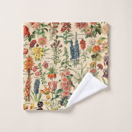 Fleurs vintages par Adolphe Millot (Gant de toilette)