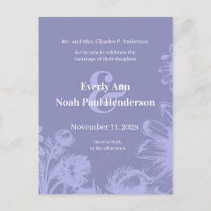 Fleurs Vintages Perwinkle faire-part de mariage-Bl
