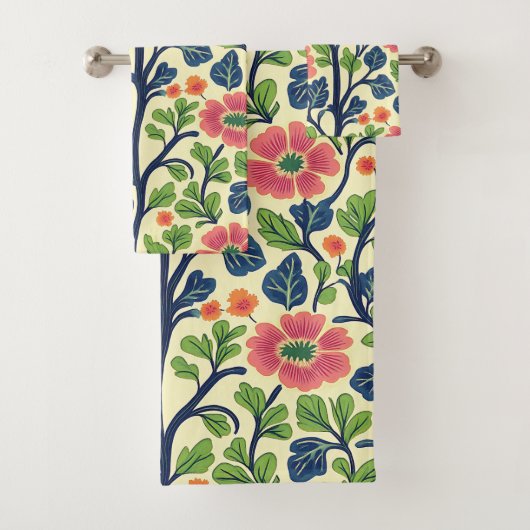 Fleurs vintages roses et florales Feuillage vert (En situation)