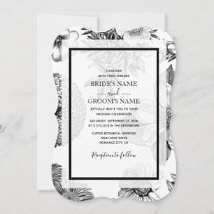Fleurs Vintages rustiques Invitations de mariage