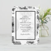 Fleurs Vintages rustiques Invitations de mariage (Debout devant)