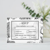 Fleurs Vintages rustiques Mariage Cartes RSVP (Debout devant)