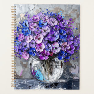 Fleurs Violet Bleu et Gris