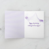 Fleurs violettes Anniversaires Sur Carte Blanche (Intérieur)