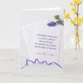 Fleurs violettes Anniversaires Sur Carte Blanche (Fleur jaune)