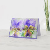 Fleurs violettes Aquarelle Florale Carte d'anniver (Dos)