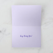 Fleurs violettes Aquarelle Florale Carte d'anniver (Intérieur)