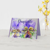 Fleurs violettes Aquarelle Florale Carte d'anniver (Fleur jaune)
