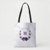 fleurs violettes argent feuille marbre sac fourre- (Devant)
