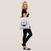 fleurs violettes argent feuille marbre sac fourre- (Sur le modèle)