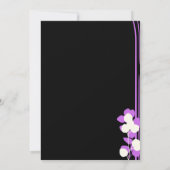 Fleurs violettes arrière - plans noires faire-part (Dos)