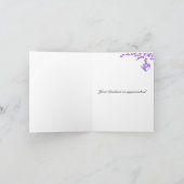 Fleurs violettes avec cœur Merci (Intérieur)