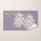 Fleurs violettes avec orchidées rose pastel (Serviette à main)