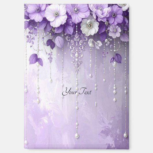 Fleurs violettes avec perles qui pendent Magnet (Recto)
