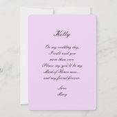 Fleurs Violettes Bocaux Mason Carte de Demoiselle  (Dos)