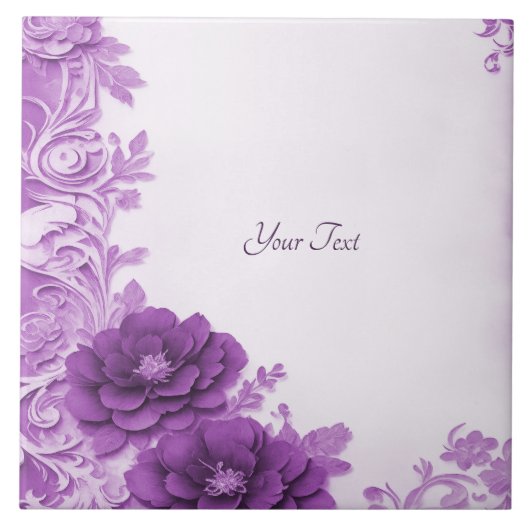 Fleurs violettes Carreaux en céramique fleuris (Devant)