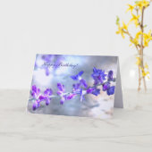 Fleurs violettes Carte d'anniversaire (Fleur jaune)