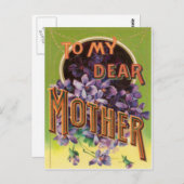 Fleurs violettes Carte de fête des mères (Devant / Derrière)