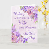 Fleurs violettes Carte de fête des mères pour femm (Fleur jaune)