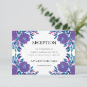 Fleurs violettes Carte de réception peinte à la ma (Debout devant)