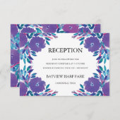 Fleurs violettes Carte de réception peinte à la ma (Devant / Derrière)