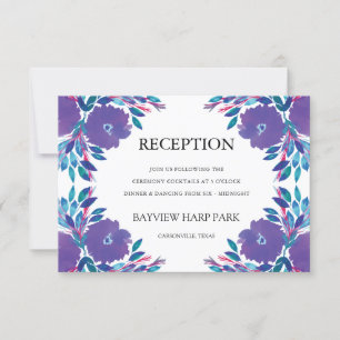Fleurs violettes Carte de réception peinte à la ma