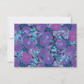 Fleurs violettes Carte de réception peinte à la ma (Dos)