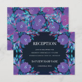 Fleurs violettes Carte de réception peinte à la ma (Devant / Derrière)