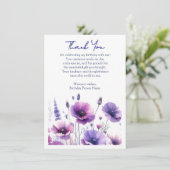 Fleurs violettes Carte de remerciements fête d'ann (Debout devant)