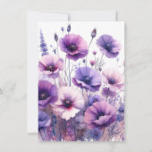 Fleurs violettes Carte de remerciements fête d'ann (Dos)
