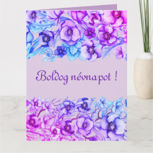 Fleurs violettes - Carte de vœux personnalisée pou