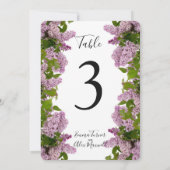 Fleurs violettes | Cartes de numéro de table (Dos)