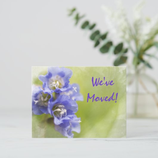 Fleurs violettes Changement d'adresse Faire-part (Debout devant)