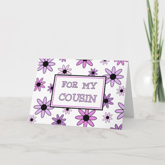 Fleurs violettes Cousin Flower Invitation Card (Devant)